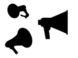 Black megaphone icon pack Vector