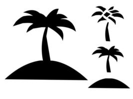 Black Palm tree Island Vector