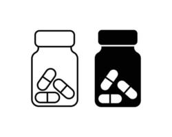 Medicine bottle logo icon illustration vector