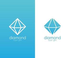 brillante piedra preciosa diamante ilustración logo vector