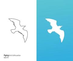 Flying bird silhouette illustration vector