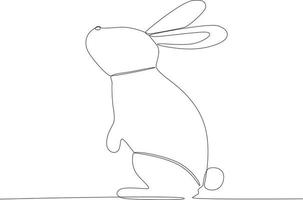 A rabbit standing looking up vector