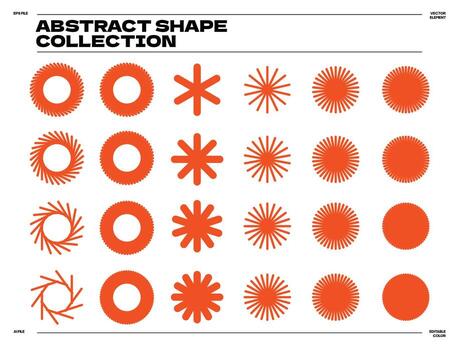 minimalist set of abstract graphic element shape vector