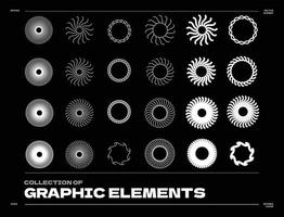 set of abstract graphic element shape vector