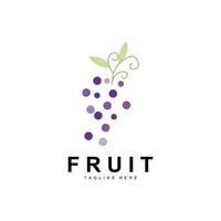 uva logo, granja Fruta vector, Fresco púrpura Fruta diseño, uva producto icono, Fruta tienda vector