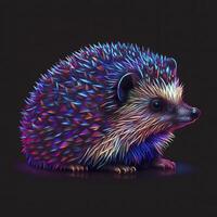 Hedgehog in neon colors. . photo