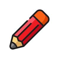 Pencil icon in colorful style isolated on white background vector