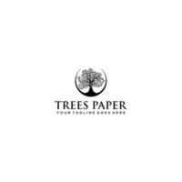 árbol inteligente papel logo diseño, papel árbol vector diseño representa colegio logo, educación emblema concepto.