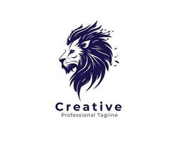 simple abstract lion king head logo template, vector eps file