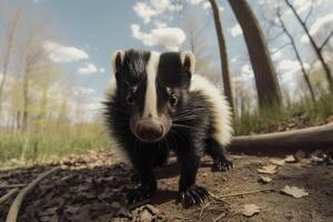 Skunk close up. . photo