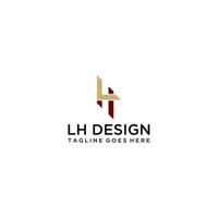 combination of letter l logo with letter h logo vector