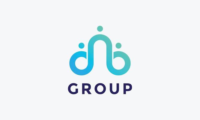 Logo vector minimalist design link connection teamwork group partnership social support network together