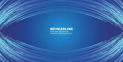Symmetrically curved lines of blue technology converge into the distance vector