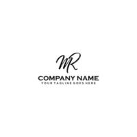 M R MR Initial letter handwriting and signature logo. vector