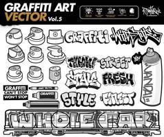 A set of Graffiti Art Vector. Graffiti tools and sticker designs. Street art urban theme in editable vector