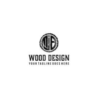 MJB initial wooden logo design vector