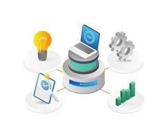 Concept of software development. Isometric 3d vector illustration.