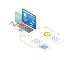 plano diseño concepto de nube informática y en línea datos almacenamiento vector ilustración