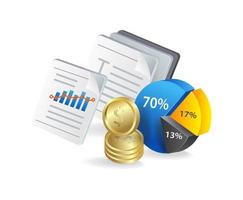 Illustration of data analysis, business data analytics, financial report, vector illustration