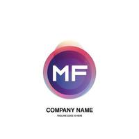 MF initial logo With Colorful Circle template vector