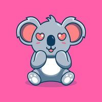 Vector koala sitting shocked cute creative kawaii cartoon mascot