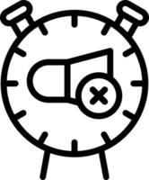 Mute Alarm Clock Vector Icon Style