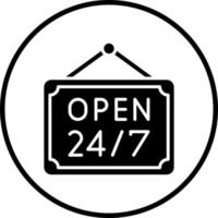 24 Hours Open Vector Icon Style