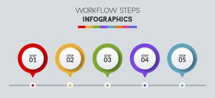 Infographics design template and icons with 5 options or 5 steps vector