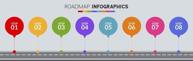 infografia diseño modelo y íconos con 8 opciones o 8 pasos vector