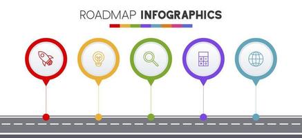 Infographics design template and icons with 5 options or 5 steps vector