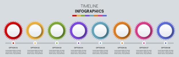 Infographics design template and icons with 8 options or 8 steps vector