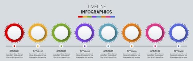 infografia diseño modelo y íconos con 8 opciones o 8 pasos vector