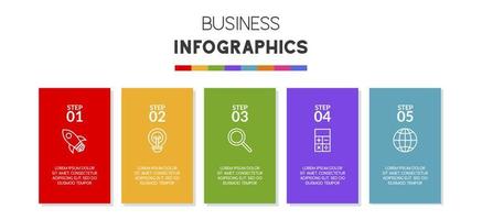 Infographics design template and icons with 5 options or 5 steps vector