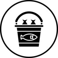 Fish Bucket Vector Icon Style