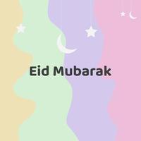 Eid al-Fitr poster design with a mix of pastel colors. vector