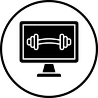 en línea gimnasio vector icono estilo