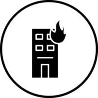 edificio fuego vector icono estilo