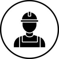 Factory Worker Man Vector Icon Style