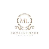 ML Letter Initial with Royal Luxury Logo Template vector