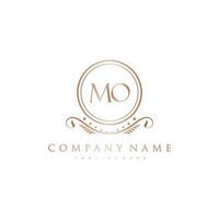 MO Letter Initial with Royal Luxury Logo Template vector