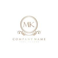 MK Letter Initial with Royal Luxury Logo Template vector