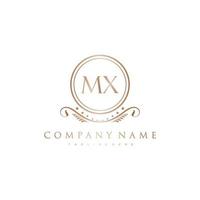 MX Letter Initial with Royal Luxury Logo Template vector