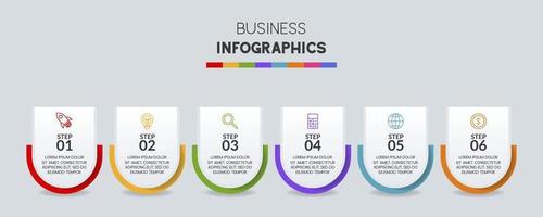 infografia diseño modelo y íconos con 6 6 opciones o 6 6 pasos vector