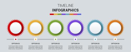 Infographics design template and icons with 6 options or 6 steps vector