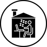 Sleepy Worker Vector Icon Style