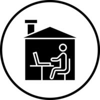 Working at Home Vector Icon Style