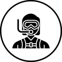 Diver Female Vector Icon Style