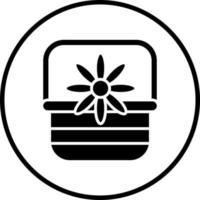 Flower Basket Vector Icon Style