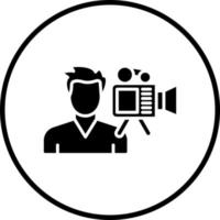 Camera Operator Female Vector Icon Style