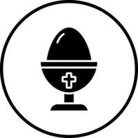 Boiled Egg Chalice Vector Icon Style
